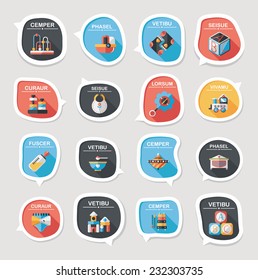 baby bubble speech banner design flat background set, eps10, dummy text