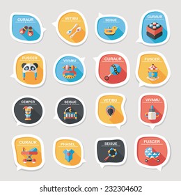 baby bubble speech banner design flat background set, eps10, dummy text