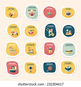 baby bubble speech banner design flat background set, eps10, dummy text