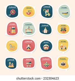 baby bubble speech banner design flat background set, eps10, dummy text