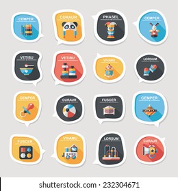 baby bubble speech banner design flat background set, eps10, dummy text