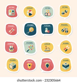 baby bubble speech banner design flat background set, eps10, dummy text
