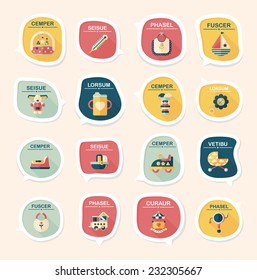 baby bubble speech banner design flat background set, eps10, dummy text