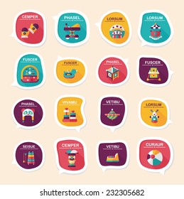 baby bubble speech banner design flat background set, eps10, dummy text