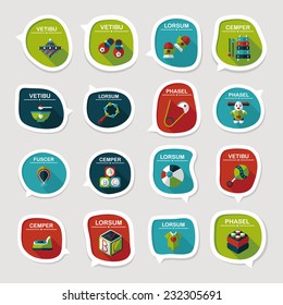 baby bubble speech banner design flat background set, eps10, dummy text