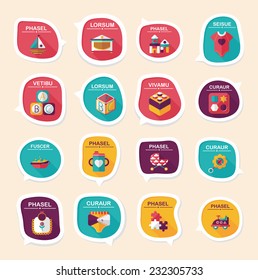 baby bubble speech banner design flat background set, eps10, dummy text