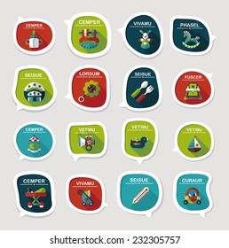 baby bubble speech banner design flat background set, eps10, dummy text
