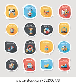 baby bubble speech banner design flat background set, eps10, dummy text