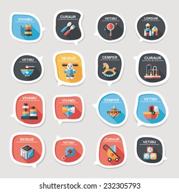 baby bubble speech banner design flat background set, eps10, dummy text