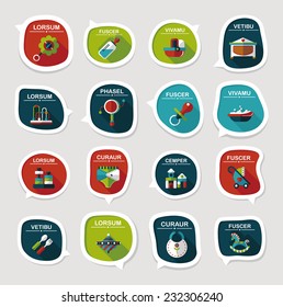 baby bubble speech banner design flat background set, eps10, dummy text