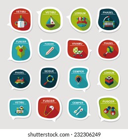 baby bubble speech banner design flat background set, eps10, dummy text