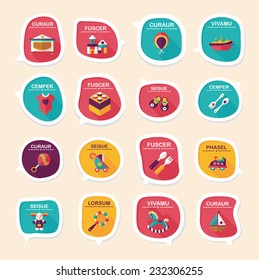baby bubble speech banner design flat background set, eps10, dummy text