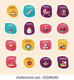 baby bubble speech banner design flat background set, eps10, dummy text