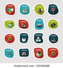 baby bubble speech banner design flat background set, eps10, dummy text