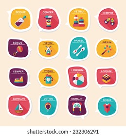 baby bubble speech banner design flat background set, eps10, dummy text