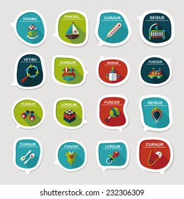 baby bubble speech banner design flat background set, eps10, dummy text