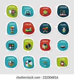 baby bubble speech banner design flat background set, eps10, dummy text