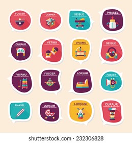 baby bubble speech banner design flat background set, eps10, dummy text