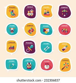 baby bubble speech banner design flat background set, eps10, dummy text