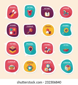 baby bubble speech banner design flat background set, eps10, dummy text