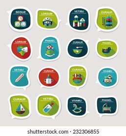 baby bubble speech banner design flat background set, eps10, dummy text