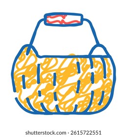 baby bucket pumpkin doodle icon sketch vector. baby bucket pumpkin sign. isolated symbol illustration
