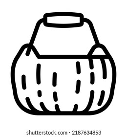 baby bucket pumpkin line icon vector. baby bucket pumpkin sign. isolated contour symbol black illustration
