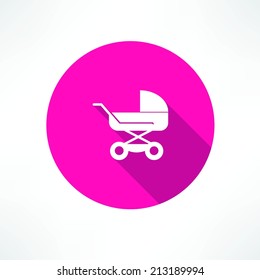 Baby buggy icon
