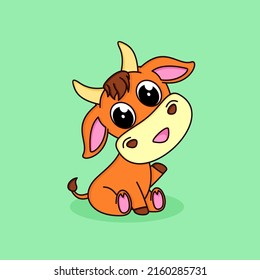 Baby Bull Cute Animal Cartoon Character