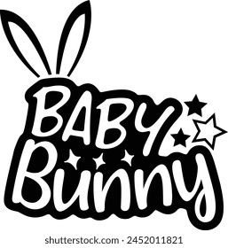 Baby Bunny Easter Bunny Typography Design