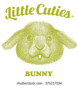 Baby bunny face. Vector