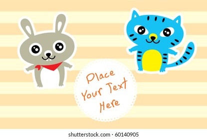 baby bunny and kitten