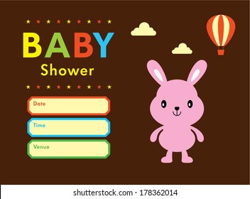 baby bunny shower card