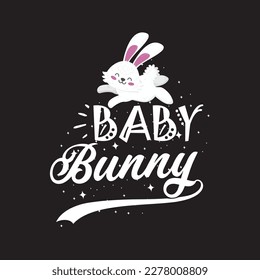 Baby bunny T shirt design graphic template