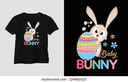baby bunny T-shirt Template with rabbit 