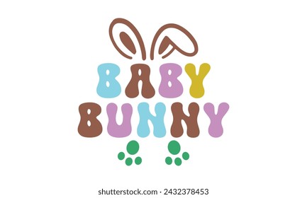 Conejito del bebé, svg de Pascua, camisa del conejo, diseño de la camiseta del día de Pascua feliz Paquete, Pascua retro, svg de Pascua divertido, ilustración vectorial imprimible, vacaciones, archivos de corte Cricut, silueta, png, cara del conejo