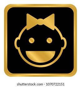 Baby button on white background. Vector illustration.