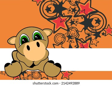 baby camel cartoon illustration background in vector format