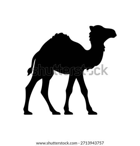 Baby camel silhouette vector flat illustration design.