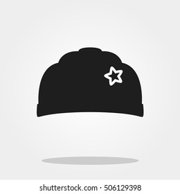 Baby cap cute icon in trendy flat style isolated on color background. Baby symbol for your design, logo, UI. Vector illustration, EPS10. Monochrome style.