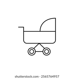 Baby car icon line art vector