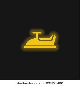 Baby Car Ride Yellow Glowing Neon Icon