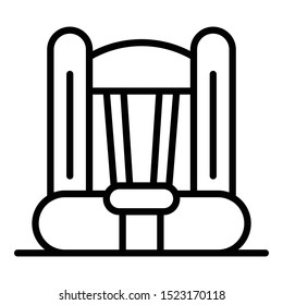 Baby car seat front view icon. Outline baby car seat front view vector icon for web design isolated on white background
