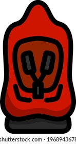 Baby Car Seat Icon. Editable Bold Outline With Color Fill Design. Vector Illustration.