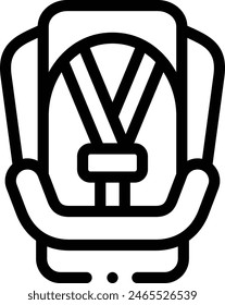 baby car seat icon. Thin Linear Style Design Isolated On White Background