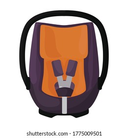 Baby car seat vector cartoon icon. Vector illustration safety chair on white background. Isolated cartoon illustration icon baby car seat.