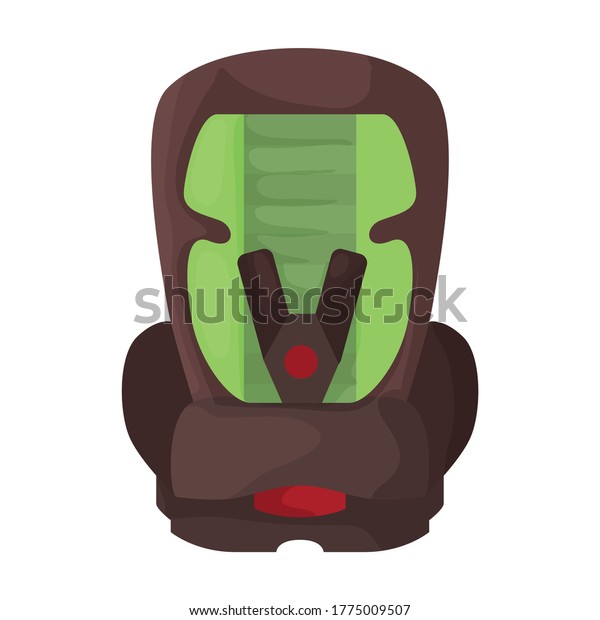 Baby car seat vector cartoon icon. Vector\
illustration safety chair on white background. Isolated cartoon\
illustration icon baby car\
seat.