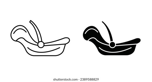 baby car seat vector icon set. vector illustration