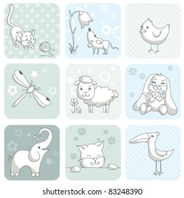 Baby card with animals