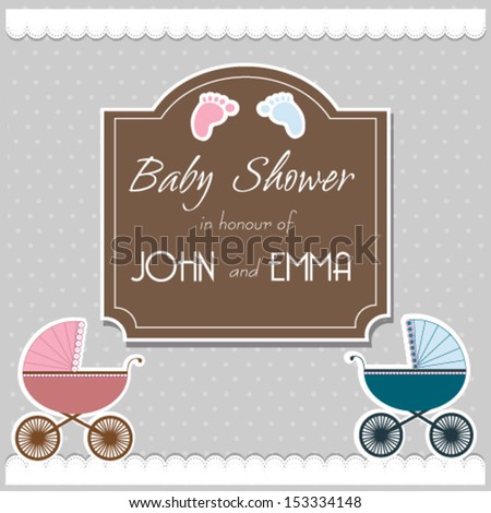 Baby Card Boy Girl Theme Baby Stock Vector Royalty Free 153334148